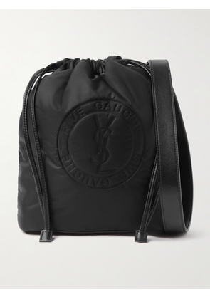 SAINT LAURENT - Rive Gauche Logo-Debossed Padded Nylon Bucket Bag - Men - Black