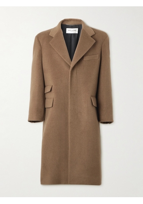 SAINT LAURENT - Oversized Brushed-Wool Coat - Men - Brown - 48/50/52