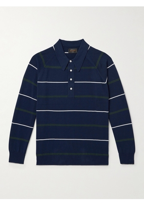 Beams Plus - Striped Cotton Sweater - Men - Blue - S