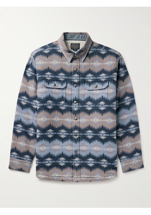 Pendleton - Faux Shearling-Lined Cotton-Jacquard Overshirt - Men - Blue - S