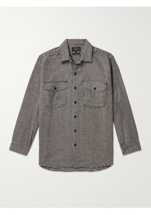 Beams Plus - Brushed Houndstooth Cotton-Blend Jacquard Overshirt - Men - Gray - S