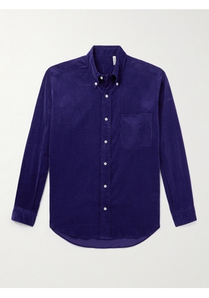 Kaptain Sunshine - Button-Down Collar Cotton-Corduroy Shirt - Men - Blue - 36