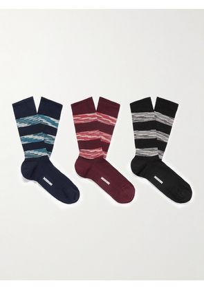 Missoni - Three-Pack Striped Stretch Cotton-Blend Socks - Men - Multi - 42-43