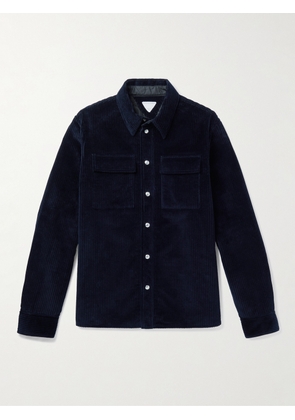 Bottega Veneta - Cutaway-Collar Cotton-Corduroy Shirt - Men - Blue - IT 46