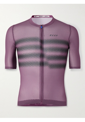 MAAP - Blurred Out Ultralight Pro Logo-Print Stretch Recycled-Mesh Cycling Jersey - Men - Purple - S