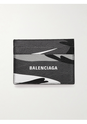 Balenciaga - Camouflage-Print Full-Grain Leather Cardholder - Men - Gray