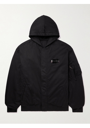 Balenciaga - Oversized Padded Cotton-Jersey Hooded Bomber Jacket - Men - Black - S