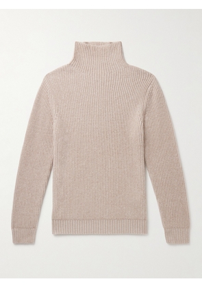 Allude - Slim-Fit Ribbed Cashmere Rollneck Sweater - Men - Neutrals - S