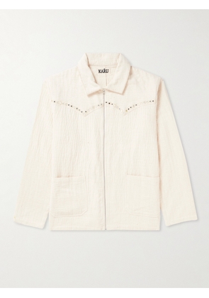 Kartik Research - Throwing Fits Embellished Cotton Jacket - Men - Neutrals - S