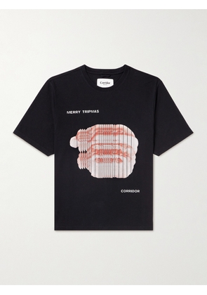 Corridor - Tripmas Logo-Print Organic Cotton-Jersey T-Shirt - Men - Black - S