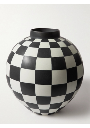 L'Objet - X-Large Damier Checked Porcelain Vase - Men - White