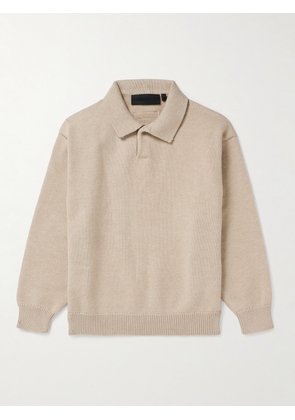 Fear of God Essentials Kids - Oversized Knitted Polo Sweater - Men - Neutrals - 4