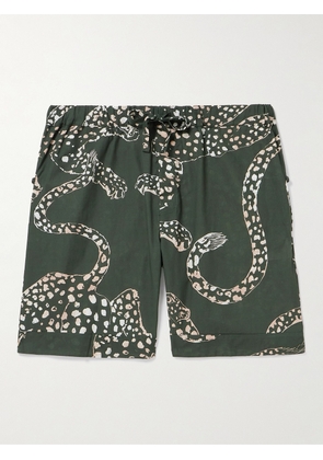 Desmond & Dempsey - Printed Cotton Pyjama Shorts - Men - Green - S