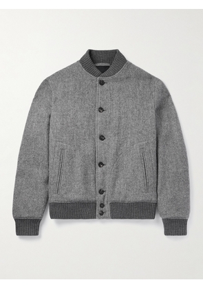 Incotex - Montedoro Virgin Wool-Flannel Bomber Jacket - Men - Gray - IT 46