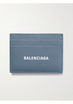 Balenciaga - Logo-Print Full-Grain Leather Cardholder - Men - Blue