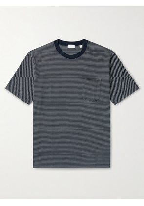 Håndværk - Striped Pima Cotton-Jersey T-Shirt - Men - Blue - S