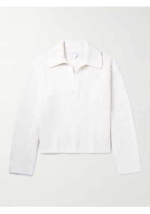 Bottega Veneta - Ribbed-Knit Polo Sweater - Men - White - S