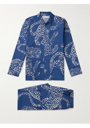 Desmond & Dempsey - Printed Cotton Pyjama Set - Men - Blue - S