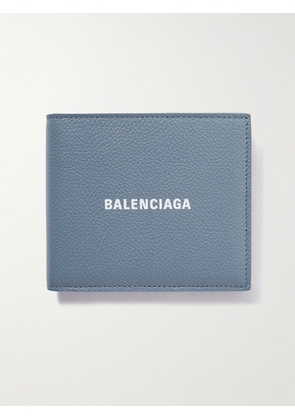 Balenciaga - Logo-Print Full-Grain Leather Billfold Wallet - Men - Blue