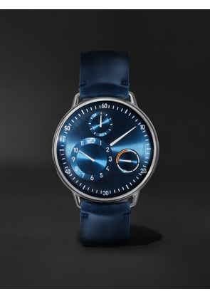 Ressence - Type 1 Automatic 42.7mm Titanium and Leather Watch, Ref. No. TYPE 1° N - Men - Blue