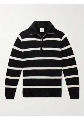 Allude - Striped Wool and Cashmere-Blend Half-Zip Sweater - Men - Black - S
