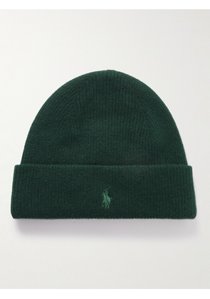 Polo Ralph Lauren - Logo-Embroidered Ribbed Cashmere Beanie - Men - Green