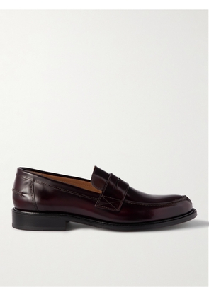 Mr P. - Scott Polished-Leather Loafers - Men - Burgundy - UK 7