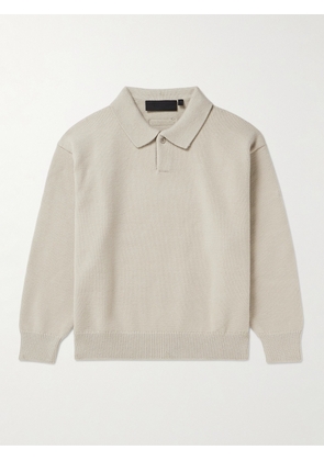 Fear of God Essentials Kids - Oversized Knitted Polo Sweater - Men - Gray - 4