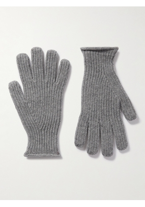 Mr P. - Ribbed Wool Gloves - Men - Gray