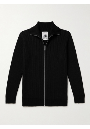 S.N.S Herning - Ribbed Wool Zip-Up Sweater - Men - Black - S