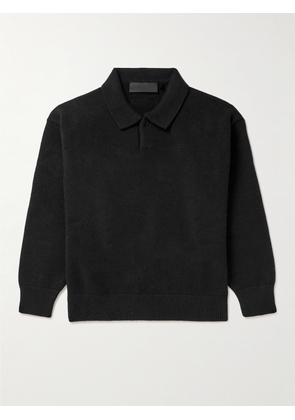 Fear of God Essentials Kids - Oversized Knitted Polo Sweater - Men - Black - 4