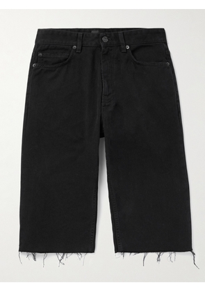 Balenciaga - Slim-Fit Straight-Leg Distressed Denim Shorts - Men - Black - XS