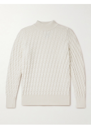 S.N.S Herning - Stark Slim-Fit Cable-Knit Merino Wool Sweater - Men - White - S