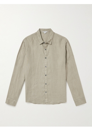 James Perse - Garment-Dyed Linen-Canvas Shirt - Men - Neutrals - 1
