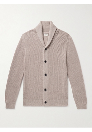 Hartford - Shawl-Collar Ribbed Wool and Cashmere-Blend Cardigan - Men - Neutrals - S
