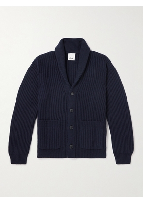 Allude - Shawl-Collar Ribbed Cashmere Cardigan - Men - Blue - S