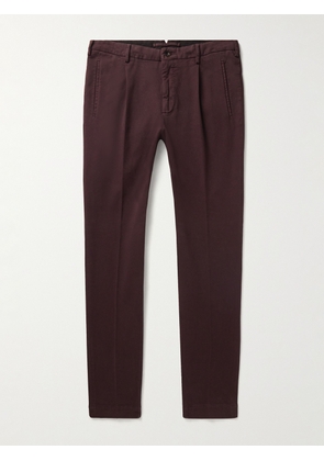 Incotex - Tapered Cotton-Blend Twill Trousers - Men - Purple - IT 44