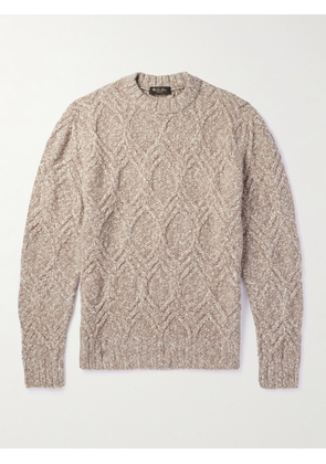Loro Piana - Mélange Cable-Knit Wool and Cashmere-Blend Sweater - Men - Neutrals - IT 46