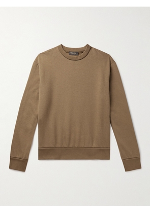 Loro Piana - Leather-Trimmed Cotton-Blend Jersey Sweatshirt - Men - Brown - S