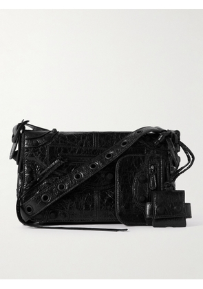 Balenciaga - Le Cagole Croc-Effect Leather Messenger Bag - Men - Black