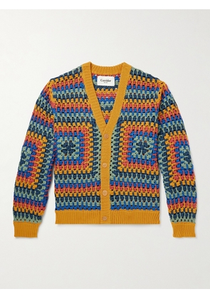 Corridor - Sunburst Crocheted Cotton Cardigan - Men - Yellow - S