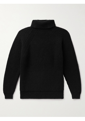 Inis Meáin - Ribbed Merino Wool and Cashmere-Blend Rollneck Sweater - Men - Black - S