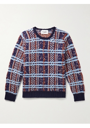 Corridor - Checked Merino Wool-Blend Sweater - Men - Blue - S