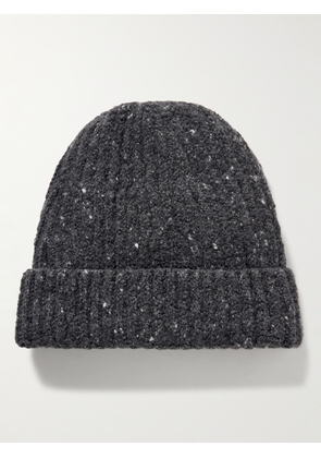 Inis Meáin - Ribbed Donegal Merino Wool and Cashmere-Blend Beanie - Men - Gray