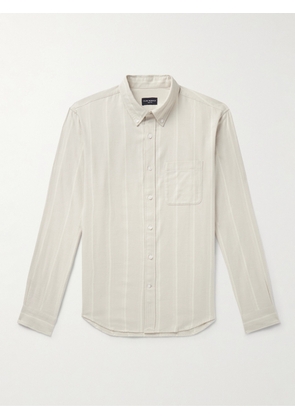Club Monaco - Slim-Fit Button-Down Collar Striped Cotton-Flannel Shirt - Men - Gray - XS