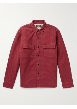 RRL - Vermont Faux Shearling-Lined Buffalo-Checked Cotton-Flannel Shirt - Men - Red - XS