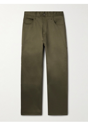 Monitaly - Straight-Leg Cotton-Sateen Trousers - Men - Green - UK/US 30