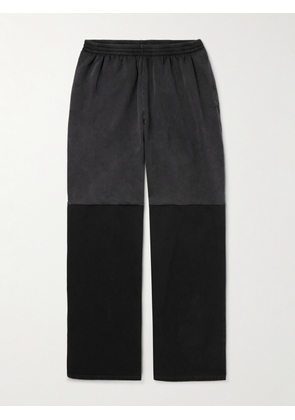 Balenciaga - Wide-Leg Panelled Cotton-Jersey and Denim Trousers - Men - Black - XS