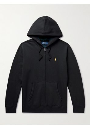 Polo Ralph Lauren - Logo-Embroidered Cotton-Blend Jersey Zip-Up Hoodie - Men - Black - XS