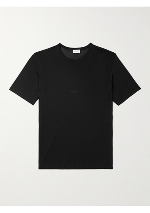 SAINT LAURENT - Logo-Embroidered Jersey T-Shirt - Men - Black - S